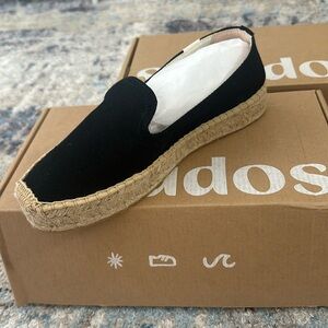 Soludos Platform Smoking Slipper Black size 8 NWT
